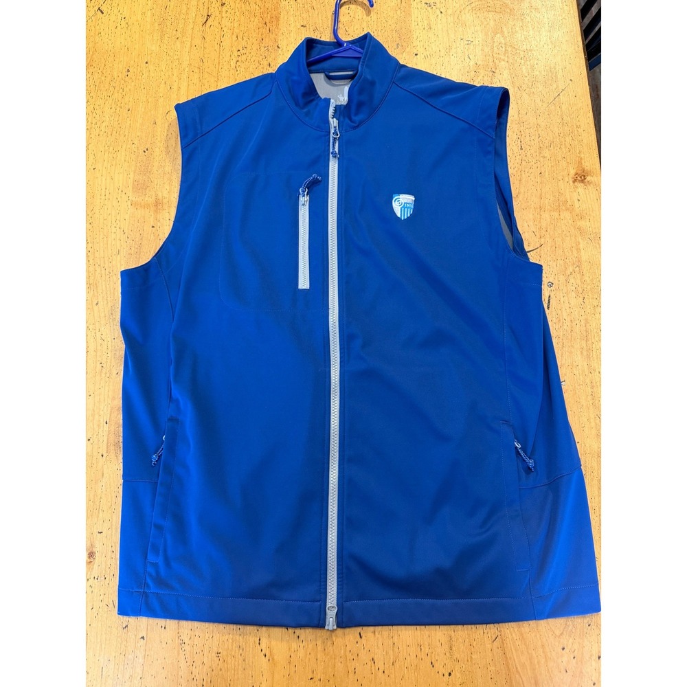 Johnnie-O Vest Large Mens Blue Full Zip Lightweight Golf Polyester